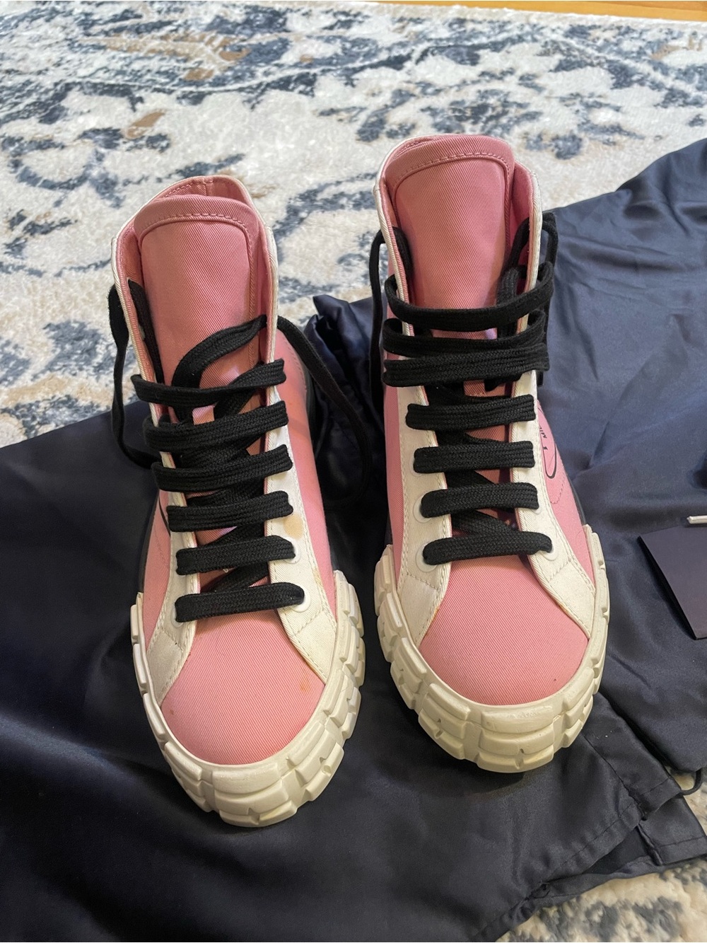 Prada Pink High-Top Sneakers